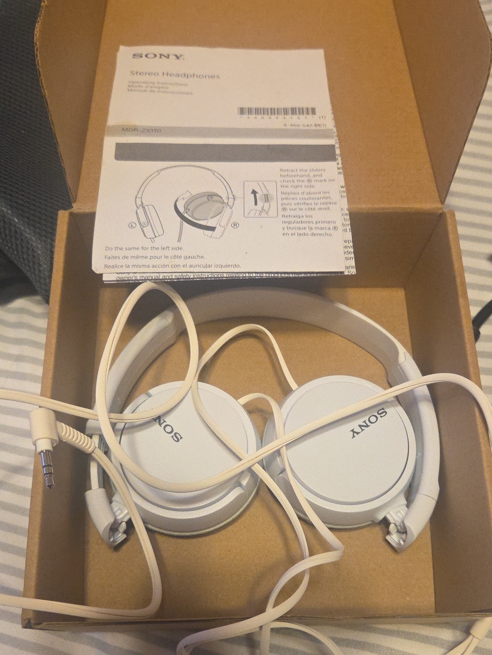 Sony White Foldable On-Ear Headphones